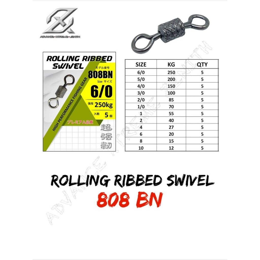 Swivel Pancing Kili Kili AXZ Rolling Ribbed Swivel 808BN