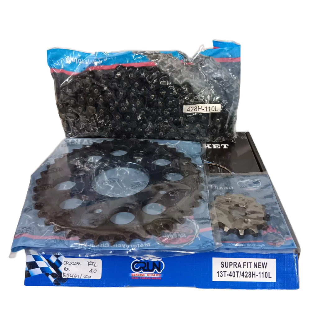 GEAR / GIR SET PAKET SEPUH RACING BAJA 13T 40T SUPRA FIT NEW - X 125 KARBU / INJEKSI - REVO 100 / LA