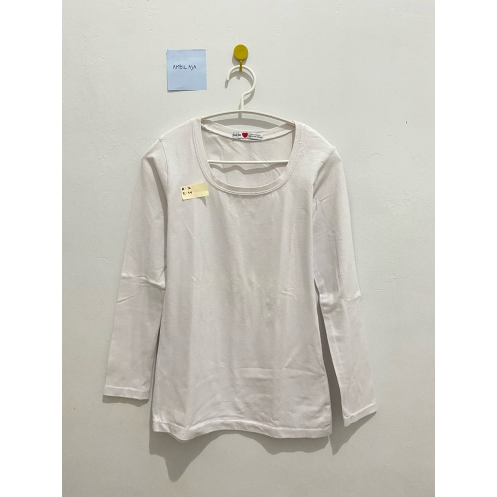 BELLE Kaos Lengan Panjang Putih