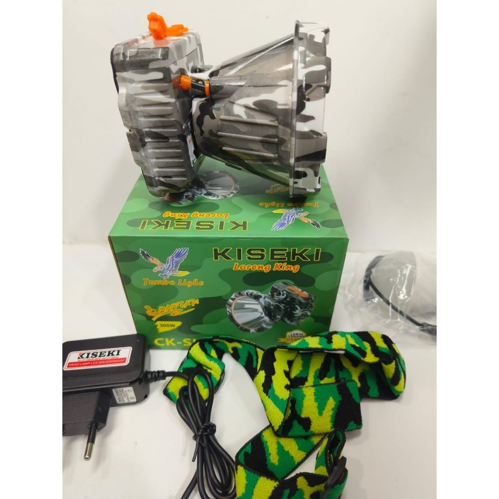 COD Kiseki CK-SK299X Loreng King 300Wat / Headlamp Jumbo Lighc 300W Cahay Putih Terang