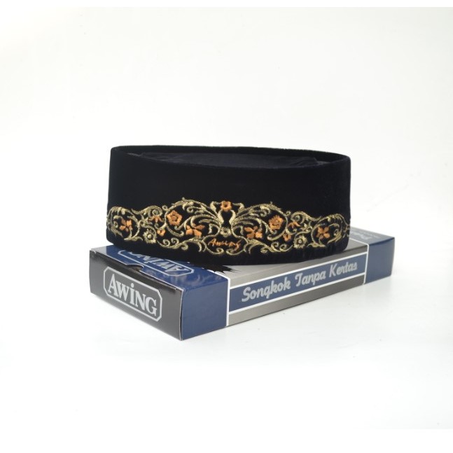 AWING Peci Motif Bordir New AWING Antique Emas