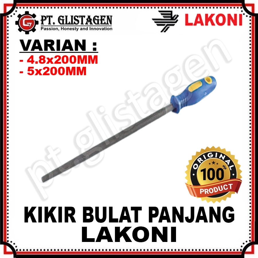 LAKONI Kikir Bulat Panjang Kikir Kayu Kasar Chainsaw ORIGINAL LAKONI PRO