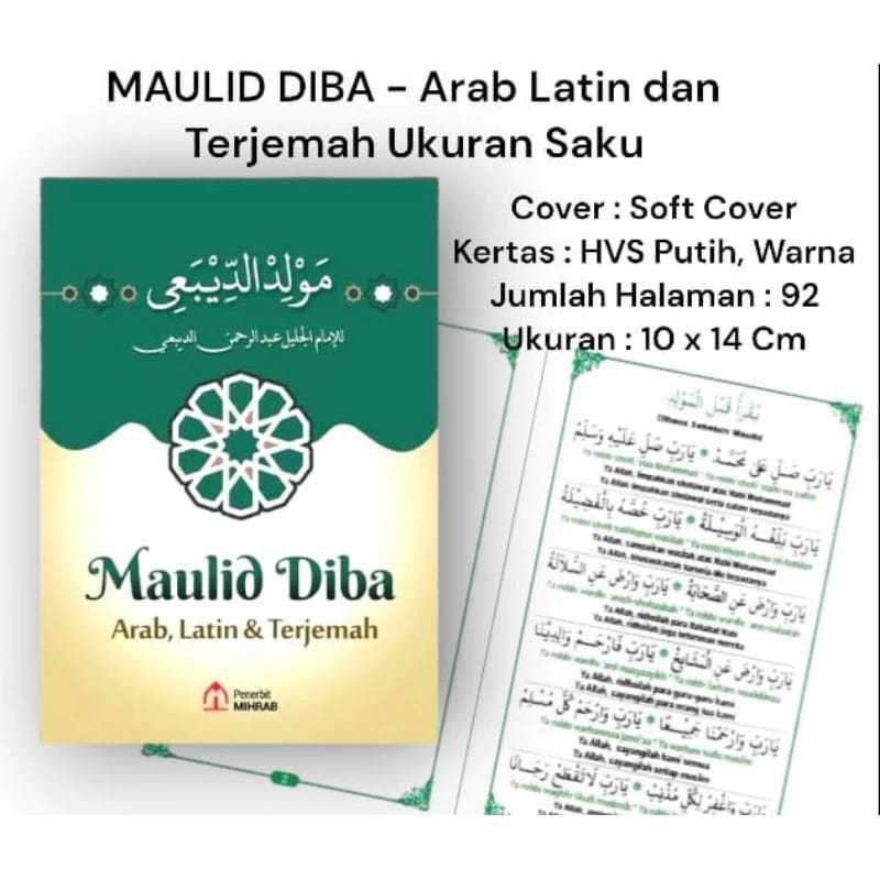Maulid Diba - Buku Sholawat Lengkap Dengan Terjemah Latin dan Arab Ukuran Saku(AZ)