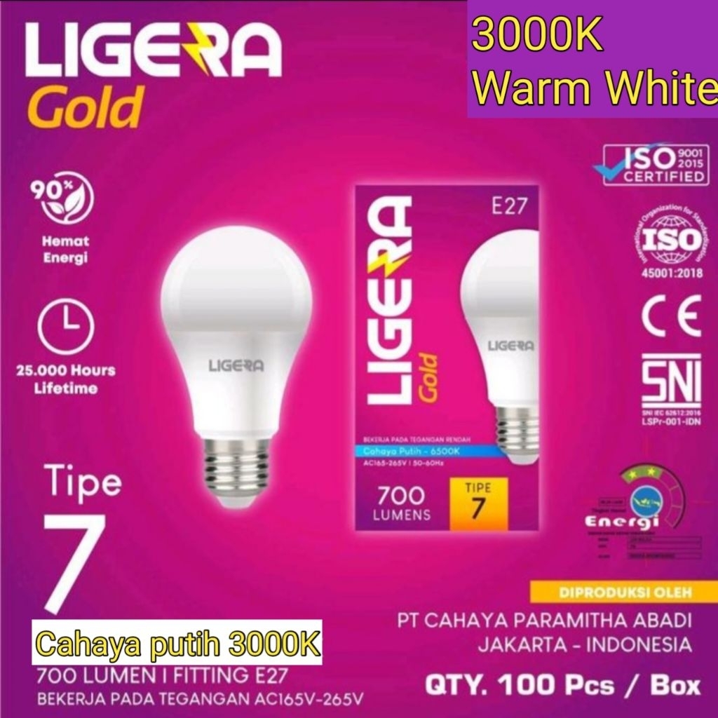 lampu led 5 watt/ 7 watt/Cahaya kuning LIGERA