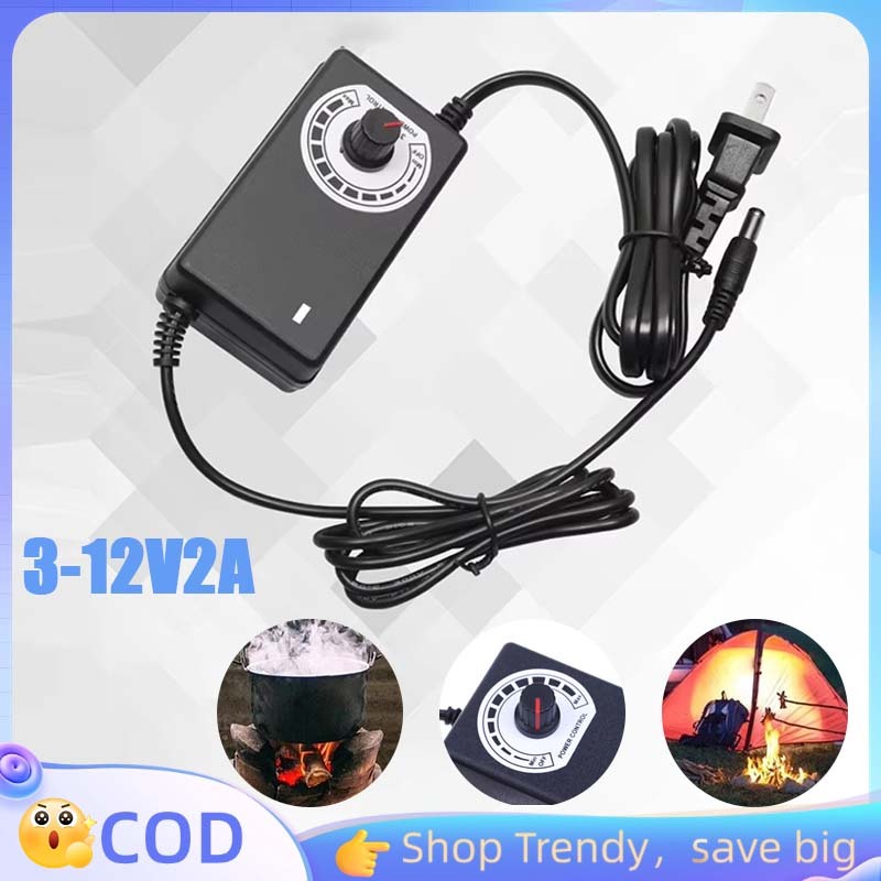 3v-12v Dc 2a 5v 12v Adaptor Pengatur Kecepatan Adaptor Variabel Adapter Dimmer Adaptor Dimmer