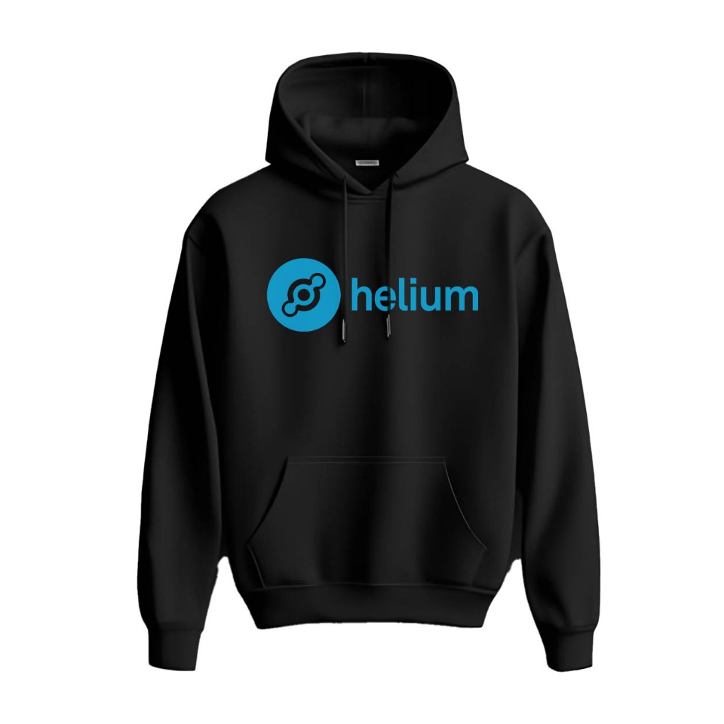 Hoodie Helium Crypto HNT Sweater Fleece Hoodie Black Hitam Cloth