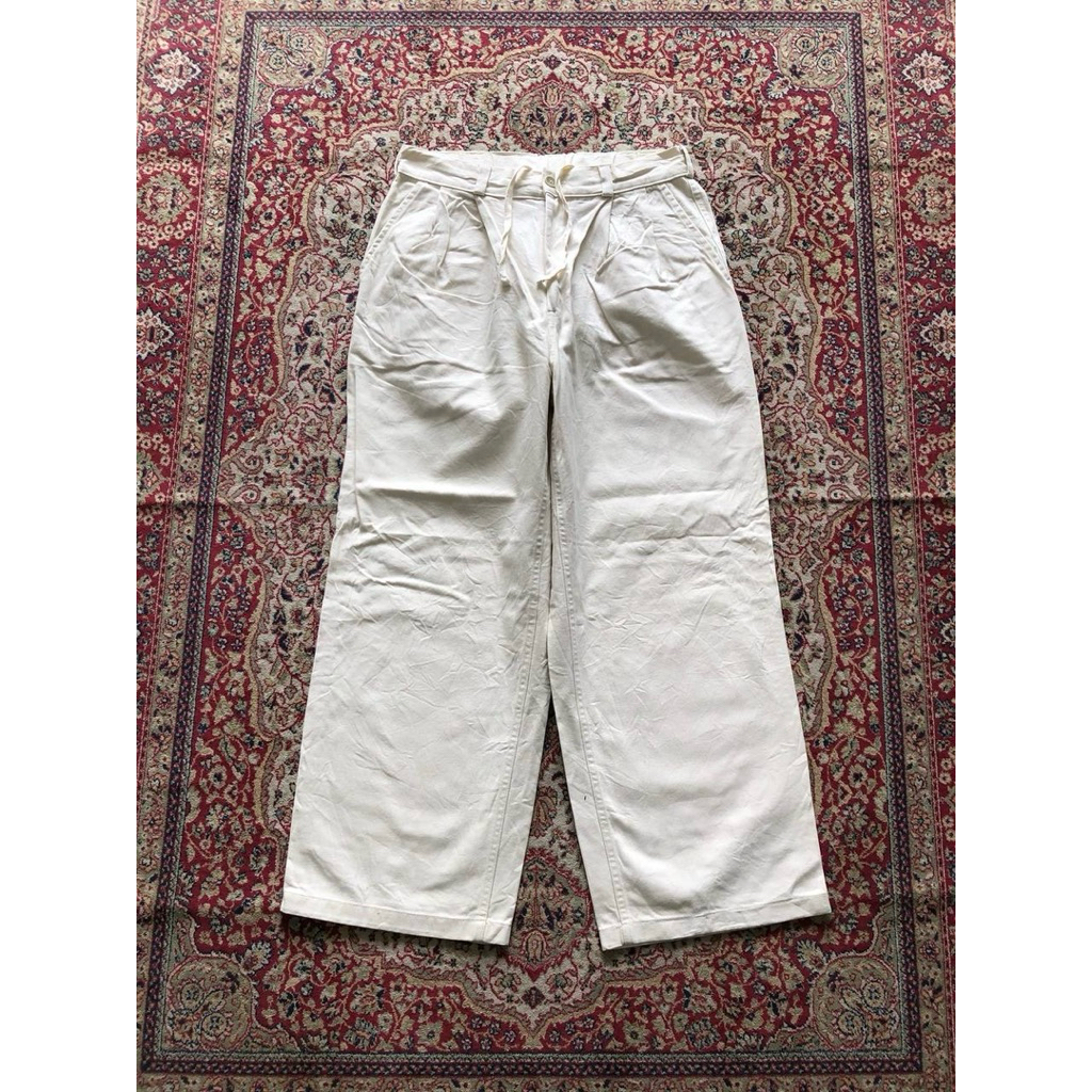 Celana Gu denim baggy slack pants HG877