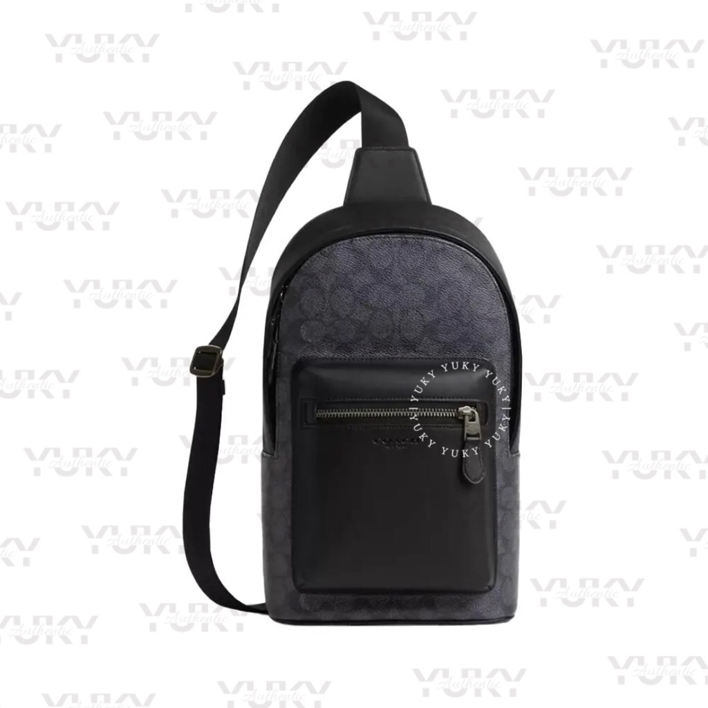 Tas Pria Branded COAC* COC West Pack Sign Charcoal 100% Original