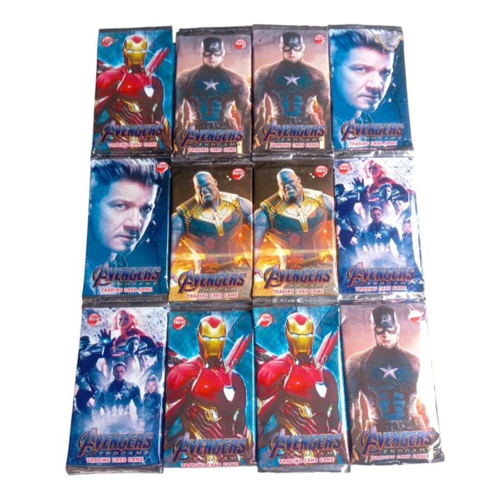 12 Sachet Mainan Kartu Card Avengers EndGame Tranding Card Game