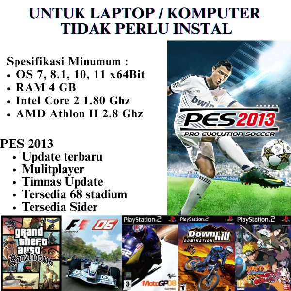 Flashdisk 32GB Game PES 2013 langsung play bonus game request