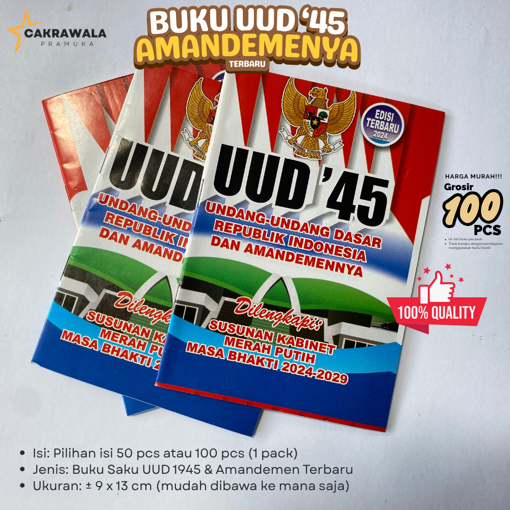 Buku Saku UUD 1945 + Amandemen – Grosir Termurah, Isi 50 & 100 pcs