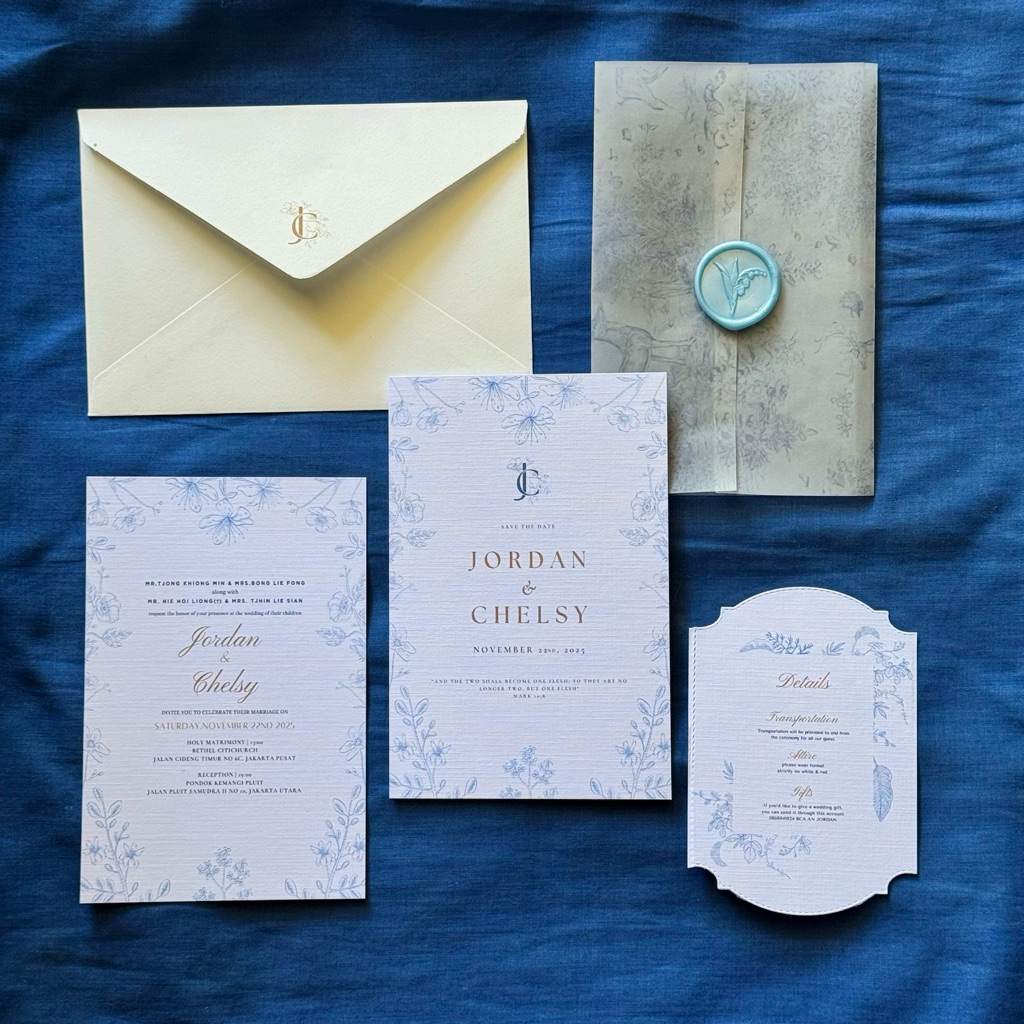 (10 pcs) BRUCE SET UNDANGAN HARDCOVER SOFTCOVER DENGAN KALKIR MOTIF & WAX SEAL CUST0M DESIGN