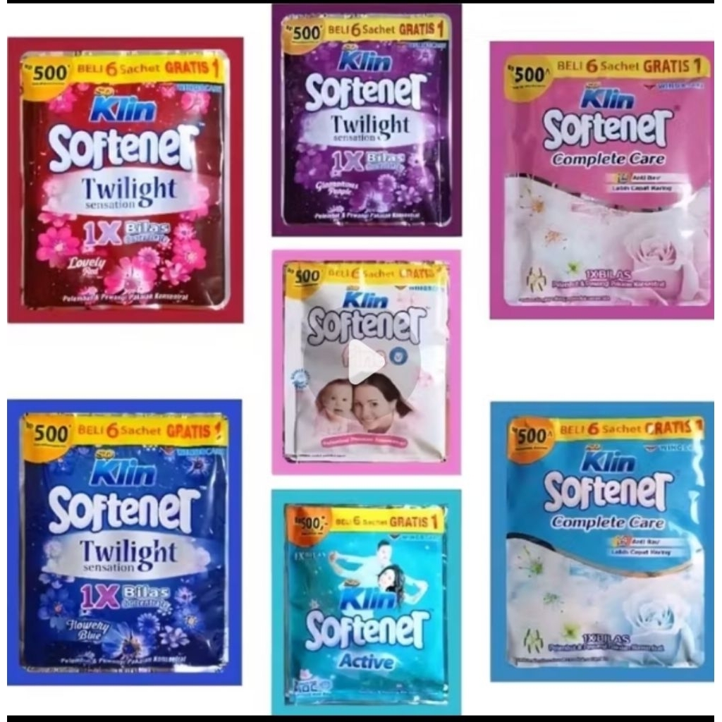 Softener Soklin Sachet Pelembut dan Pewangi pakaian  1x bilas Renceng