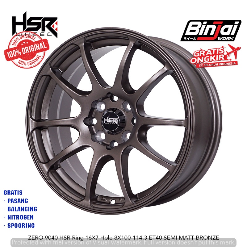 Velg Mobilio Honda City Ring16 HSR Bronze HSR ZERO - FREE ONGKIR FREE PASANG