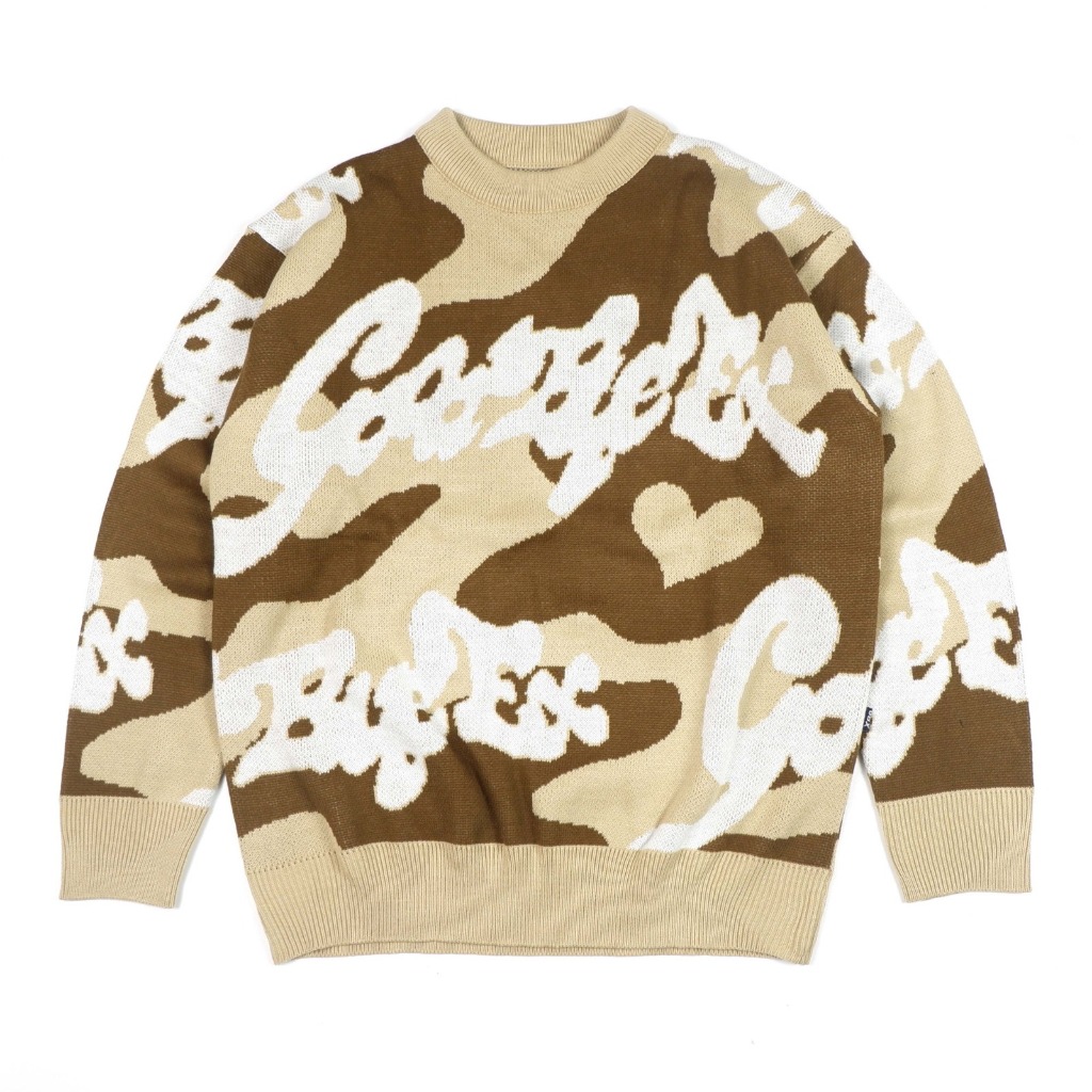 GOOD BYE EX - Crewneck Knit Camo Choco
