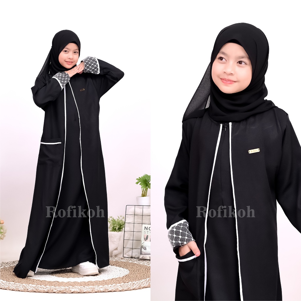 Abaya  Anak dan Remaja Perempuan / Set Abaya Anak / Set Abaya Remaja / Set Abaya  Anak Remaja
