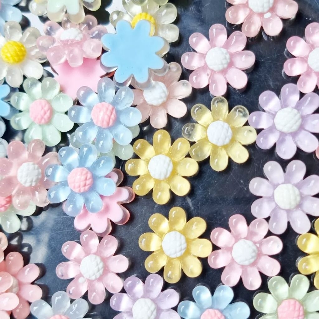 10PCS DIY MERONCE MANIK CHARM CLAY MANIK FLATBACK MANIK TEMPEL BUNGA BENING