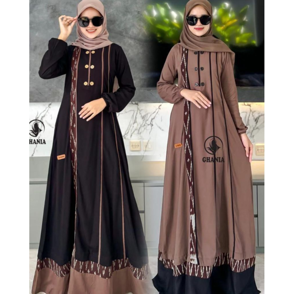 KAMALA DRESS BY GHANIA bahan rayon twill uniqlo mix etnic