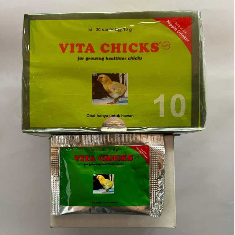 [VITA CHICKS] Vitamin Anak Ayam 5 Gram - 10 Gram | Suplemen Anak Ayam Broiler Pedaging 10 Gr