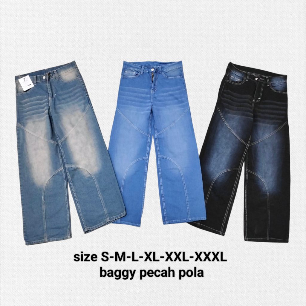 Baggy jeans pecah pola