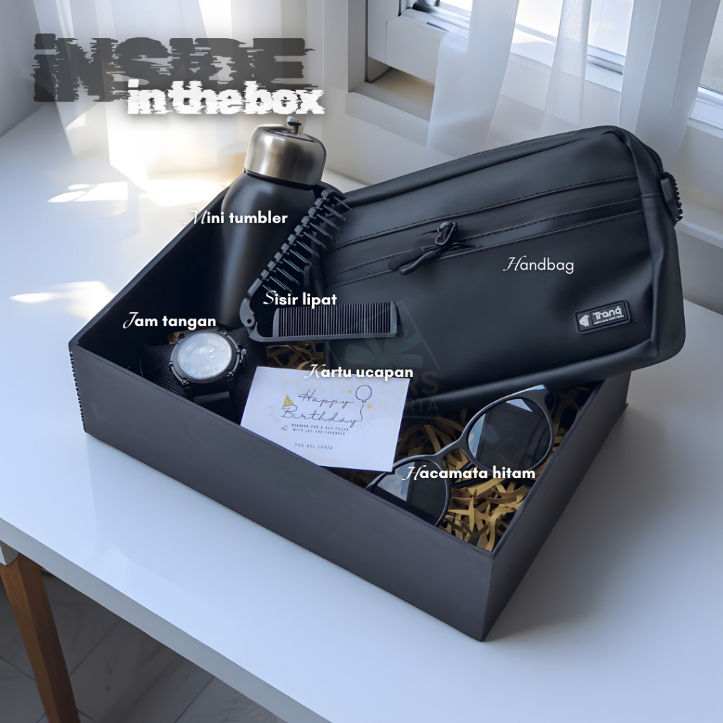Hampers Box Kado Cowok Elegan Eksklusif / Kado Ulang Tahun Cowok / Gift Box untuk Cowok Wisuda