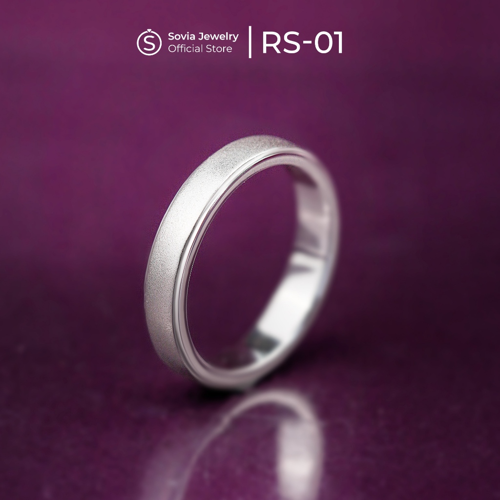 Sovia Jewelry - Cincin Single Cowok Perak Silver Desain RS-01, RS-02, RS-03