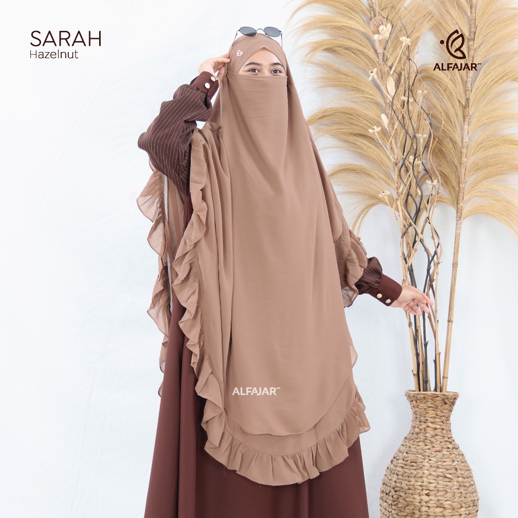 Alfajar - Frenchkhimar Ceruty Jumbo SARAH Dua Layer Free Cadar Tali Rempel / Hijab Cadar Ceruty