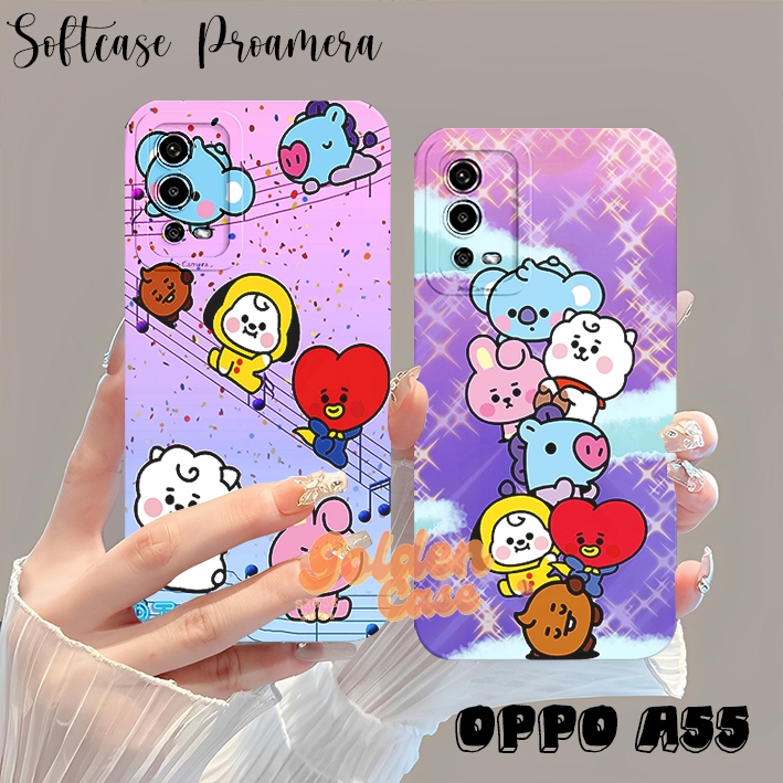 [GCS689] Softcase Procamera untuk OPPO A55 4G A54 A57 2022 A77S A31 A53 A33 A32 Motif BT21 keren cas