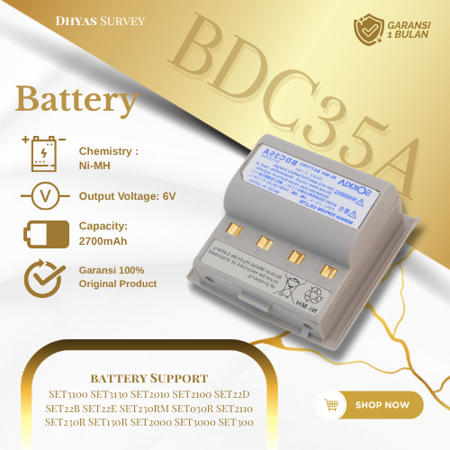 Battery Total Station Sokkia SET BDC35A Battre Total Station Sokkia BDC-35A Baterai TS Sokkia SET