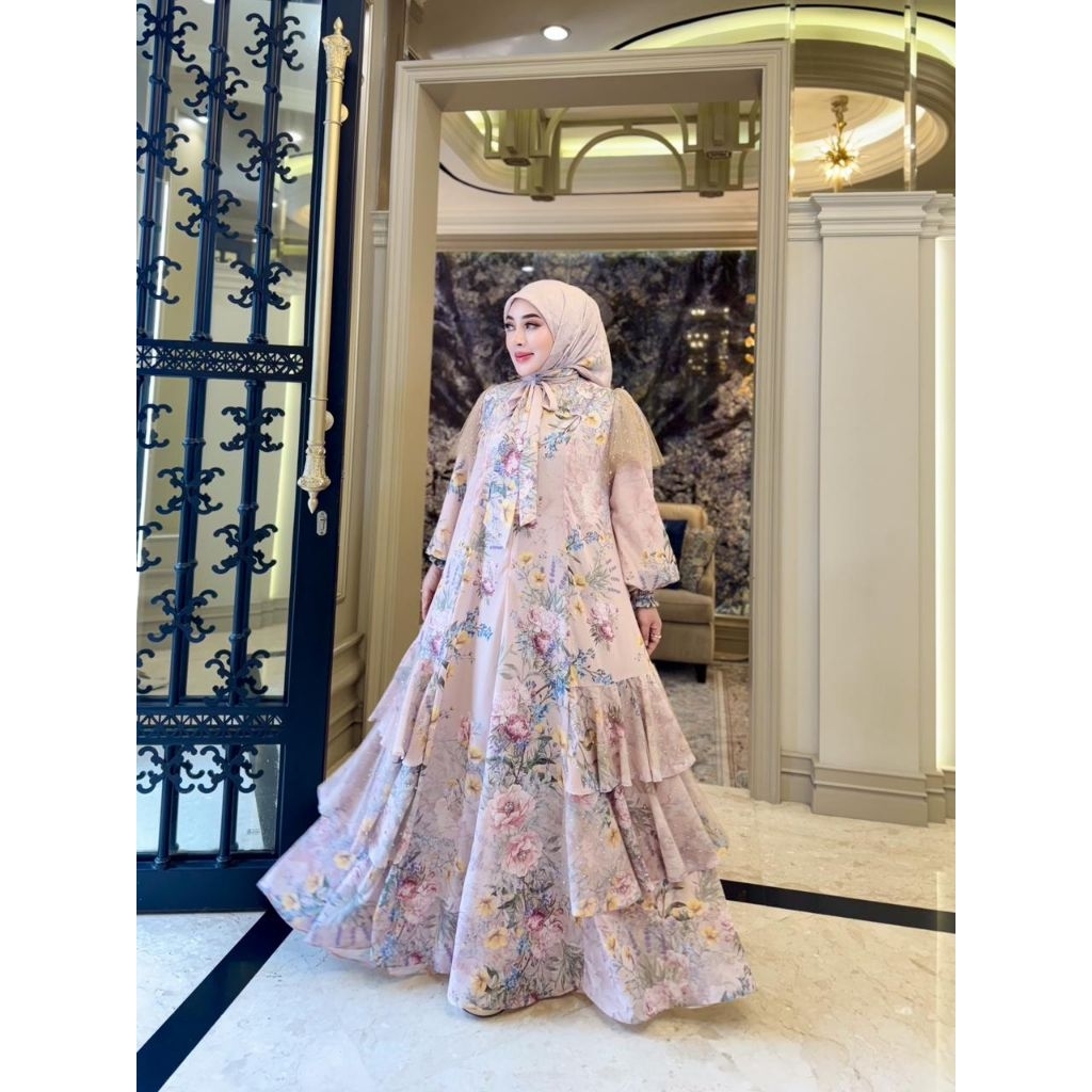Dress Gamis Shellasaukia Baju Muslim Wanita Dewasa Remaja Lebaran Kondangan Pesta