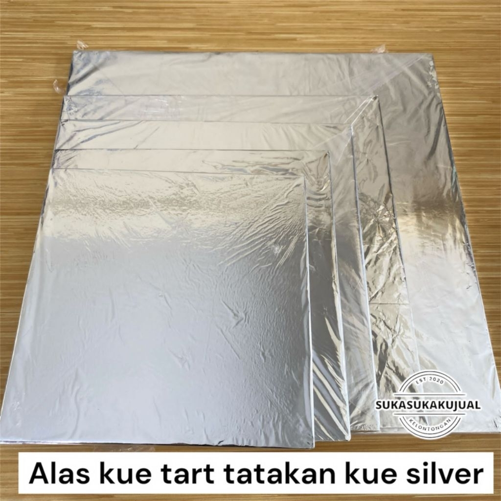 Alas kue tart tatakan kue tart silver