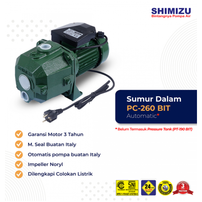 Shimizu Pompa Air Sumur Dalam ( Jet Pump ) / Pompa Air Gaya Italy PC 260 BIT