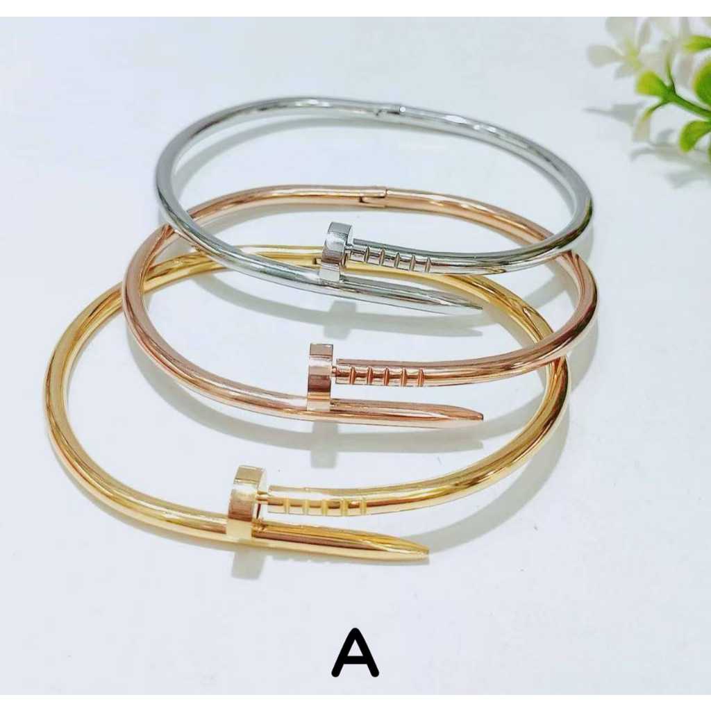 Gelang Bangle Paku Titanium Dewasa & Anak Anti Luntur Perhiasan Fashion Wanita 1037