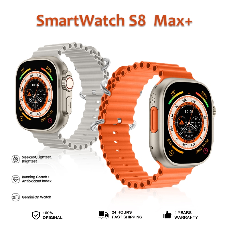 Smartwatch Android Pria S8 MAX+ Play Store GPS WIFI SIM Card Game Musik Video Call Anti Air