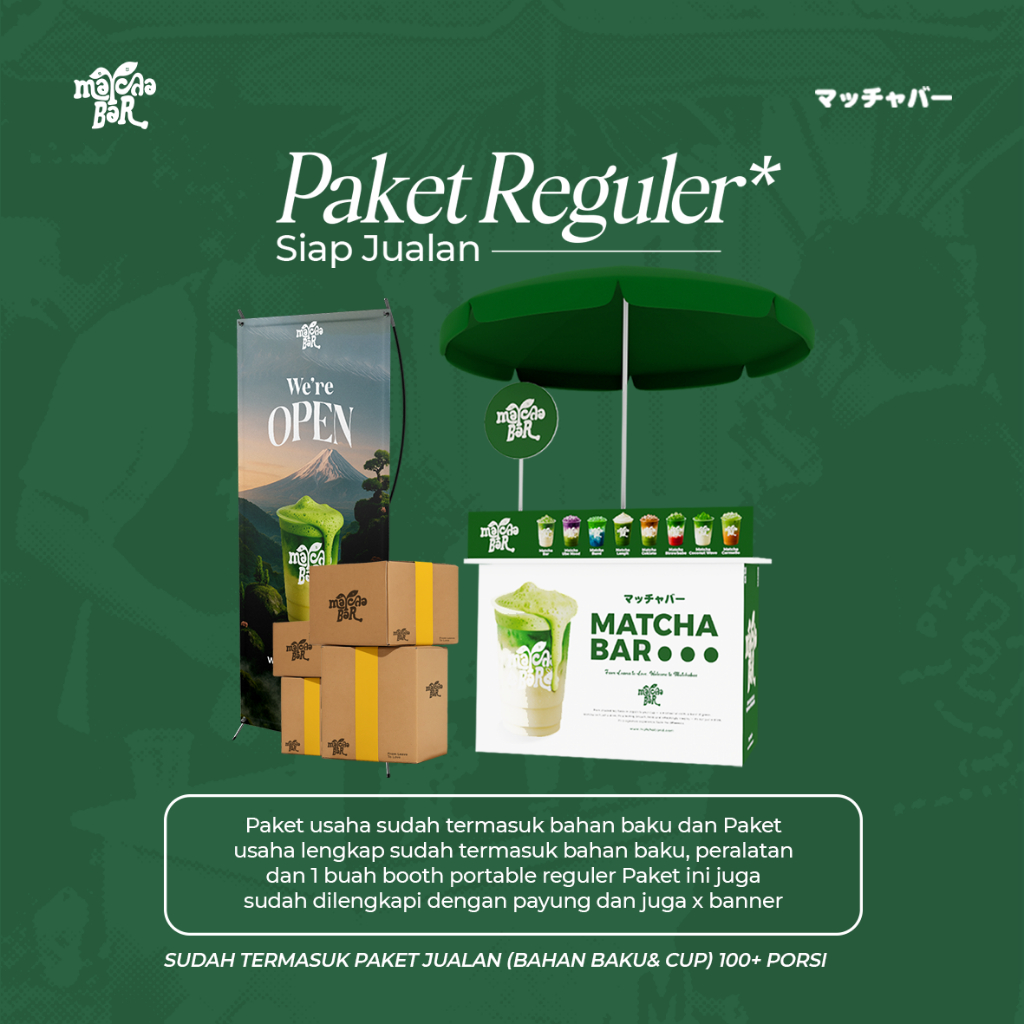 FRANCHISE MATCHABAR PAKET REGULER USAHA MINUMAN MATCHA PEMULA