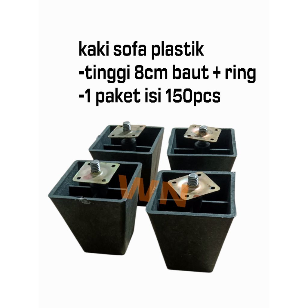 kaki sofa 8cm baut isi 150 pcs, kaki sofa plastik, kaki sofa sudut