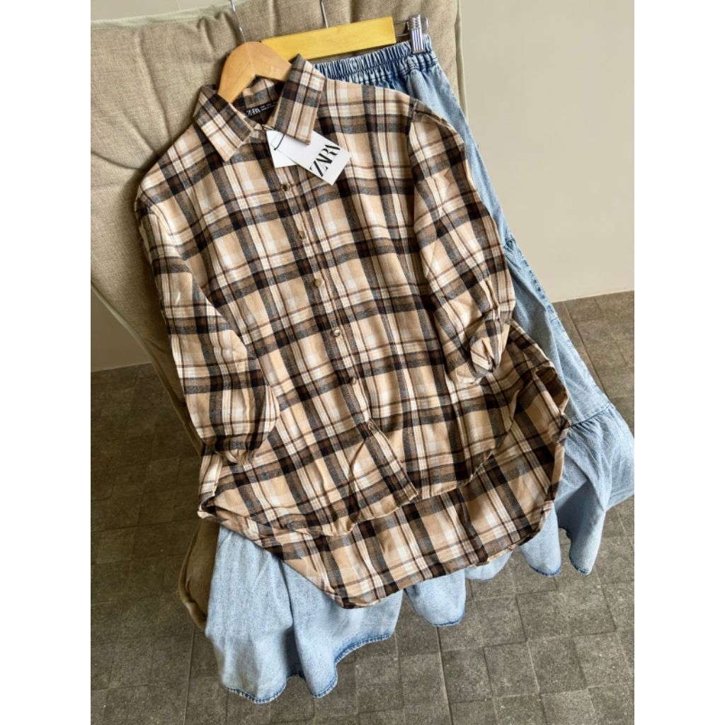 Setrok Flanel Jeans / Set Rok Jeans Kemeja Flanel