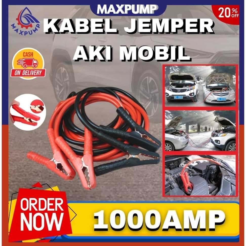 MAXPUMP 4M Kabel Jumper Kabel Starter Jumper Jamper Aki Motor Pure Copper Car Battery Booster Cable