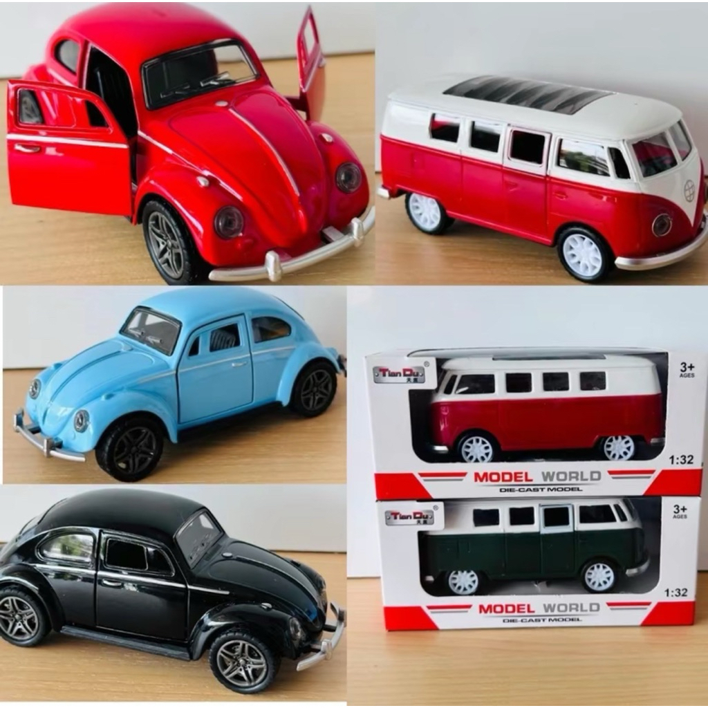 mainan miniatur diecast vw kodok dan bus