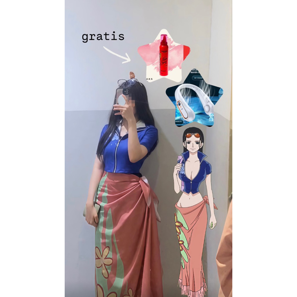 WTS kostum Nico robin gratis kipas heler dan produk hair stelling