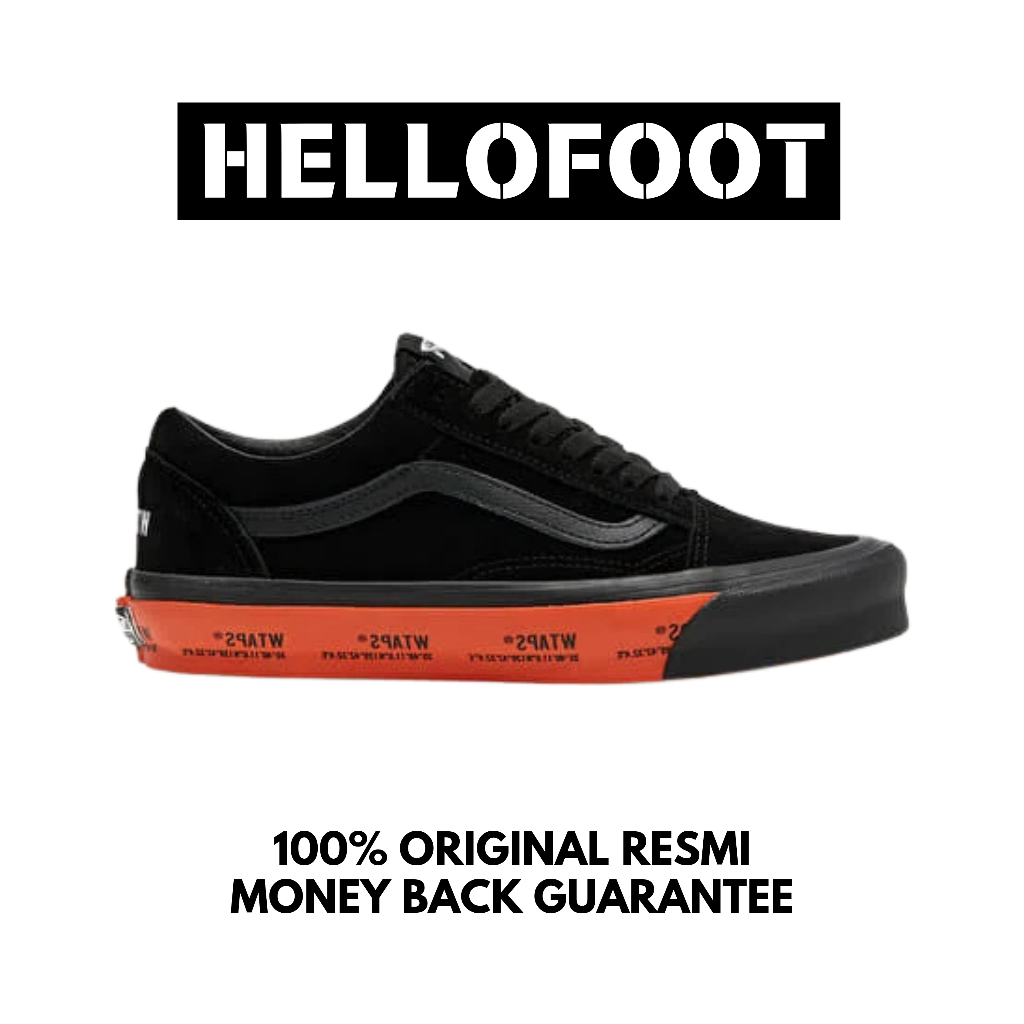 Sepatu Vans Old Skool Vault OG WTAPS GPS Black Orange [100% Original Resmi]