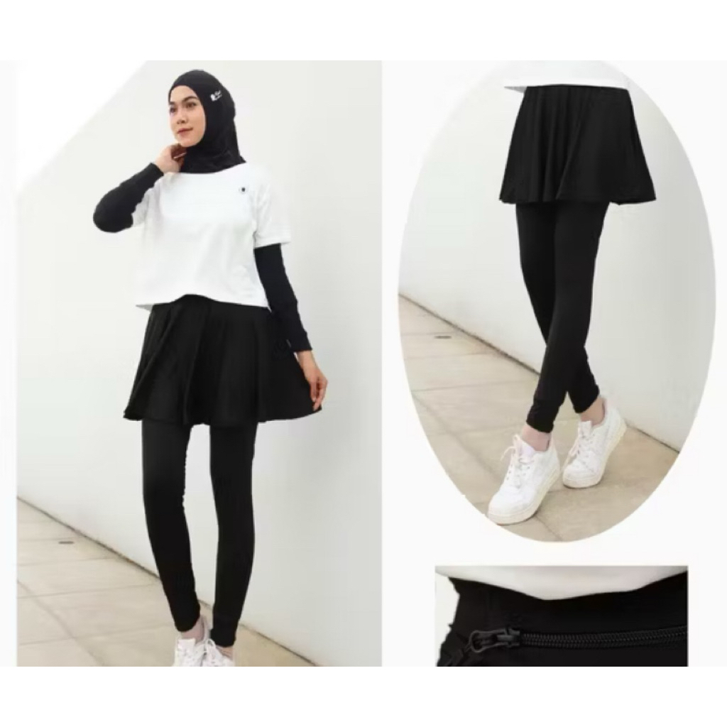 Legging Rok Premium Wanita Olahraga
