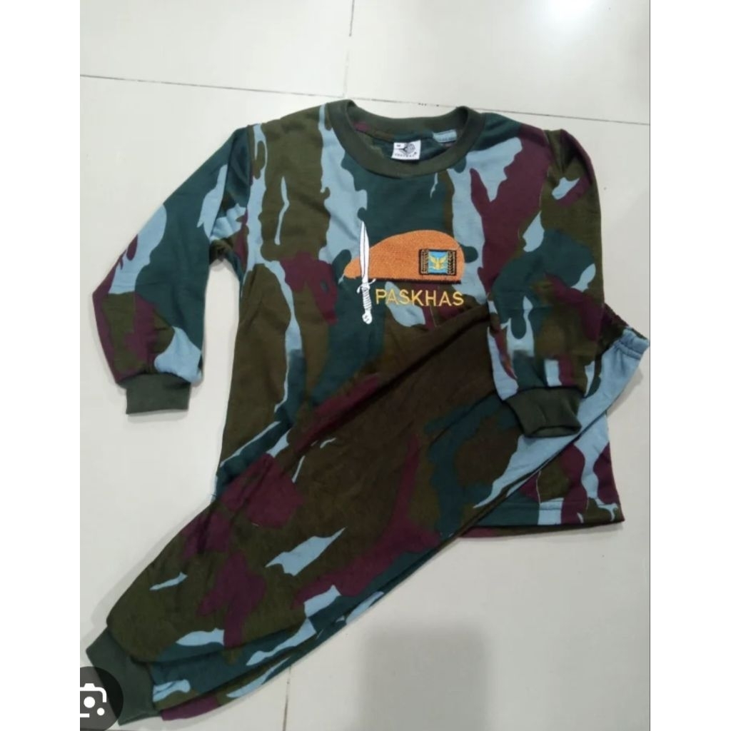 Baju anak setelan tentara panjang LORENG PASKHAS/KOPASGAT