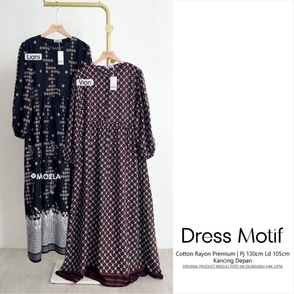 Moela Berlabel Liani Viori Mifina Mineri Janifi Midi Dress Gamis Jumbo Allsize Busui Premium Catton 
