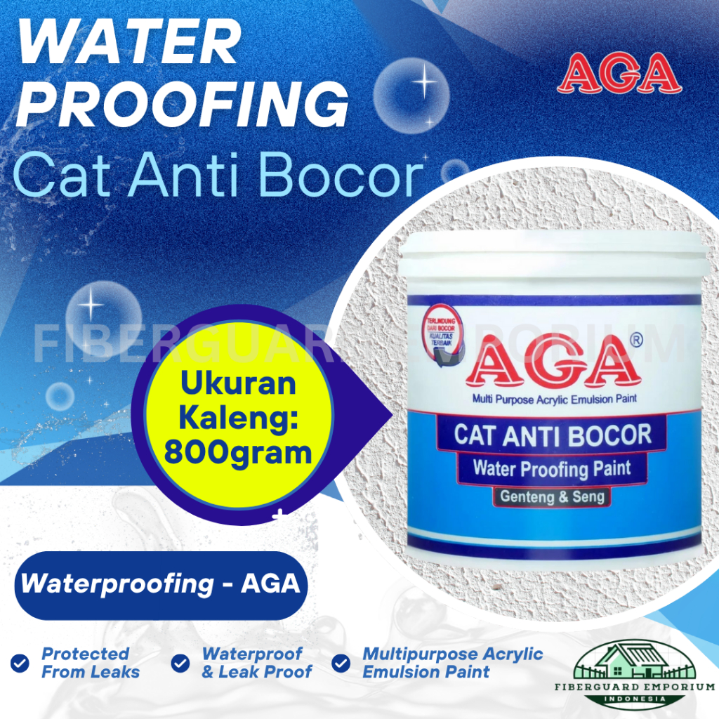 EMPORIUM - AGA - Cat Waterproofing AGA Genteng & Seng Ukuran 800gr - Multi Purpose Emulsion Paint