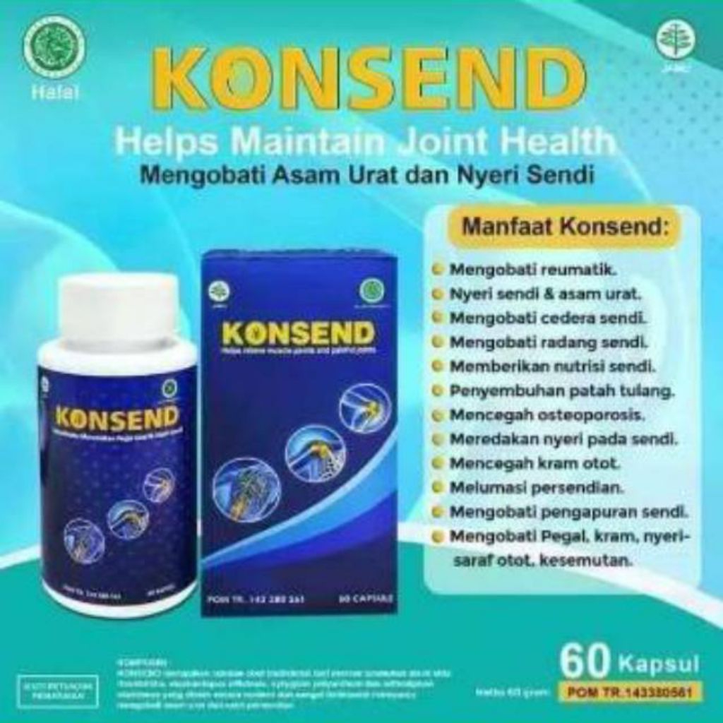 KONSEND Konsend Obat Herbal Asam Urat Atasi Persendian Asli Original