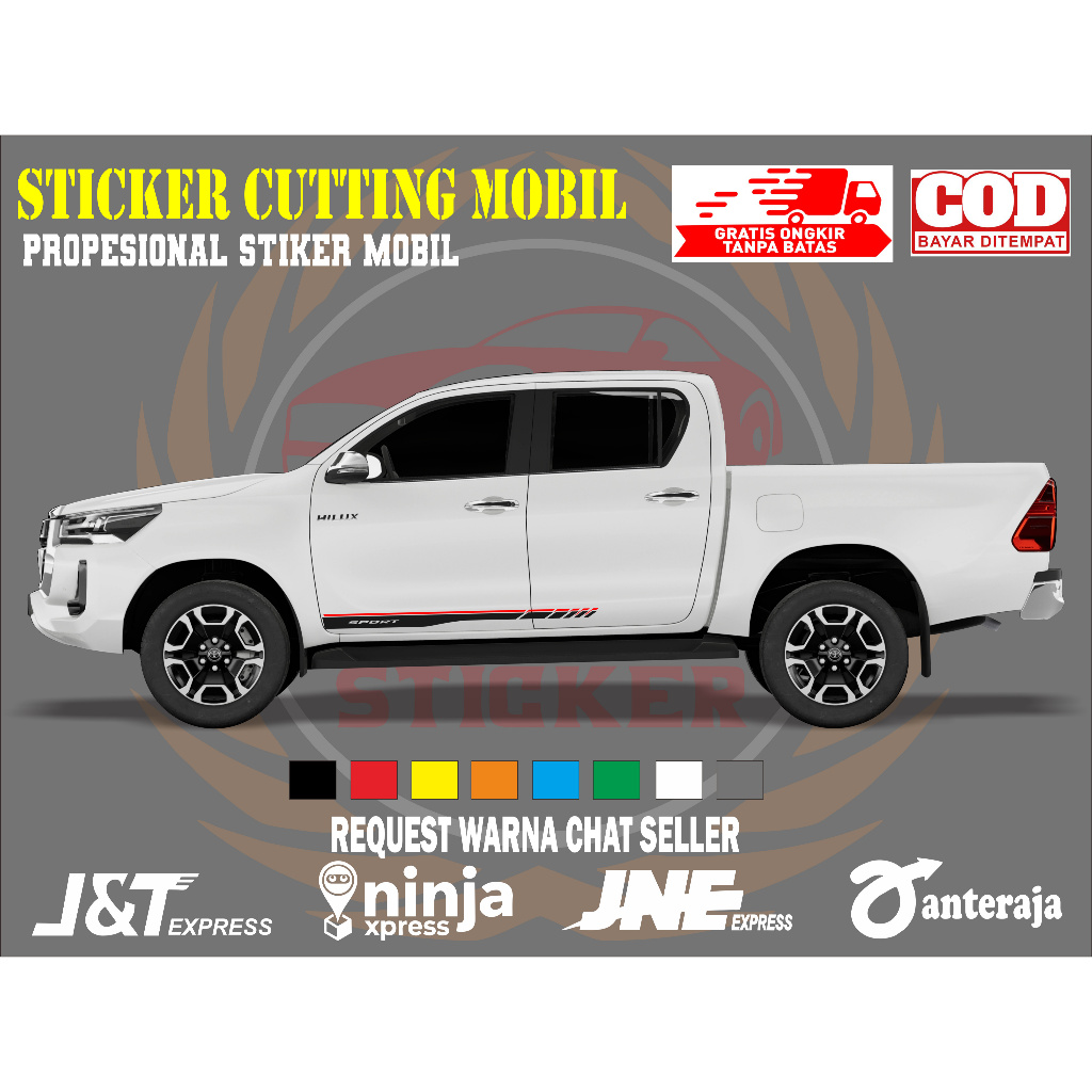 sticker mobil hilux sticker mobil toyota hilux stiker mobil hilux keren sticker variasi body mobil