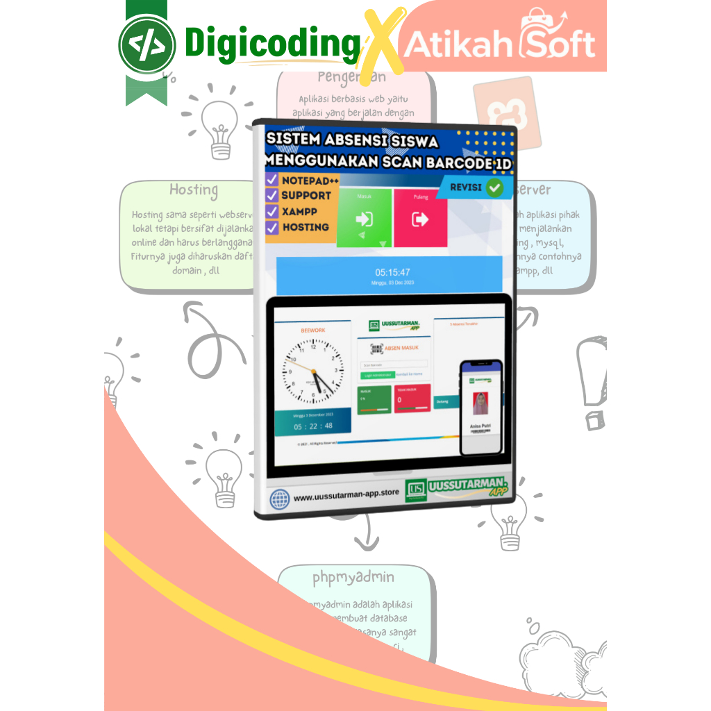Aplikasi  absensi Karyawan  menggunakan Barcode  Berbasis PHP native
