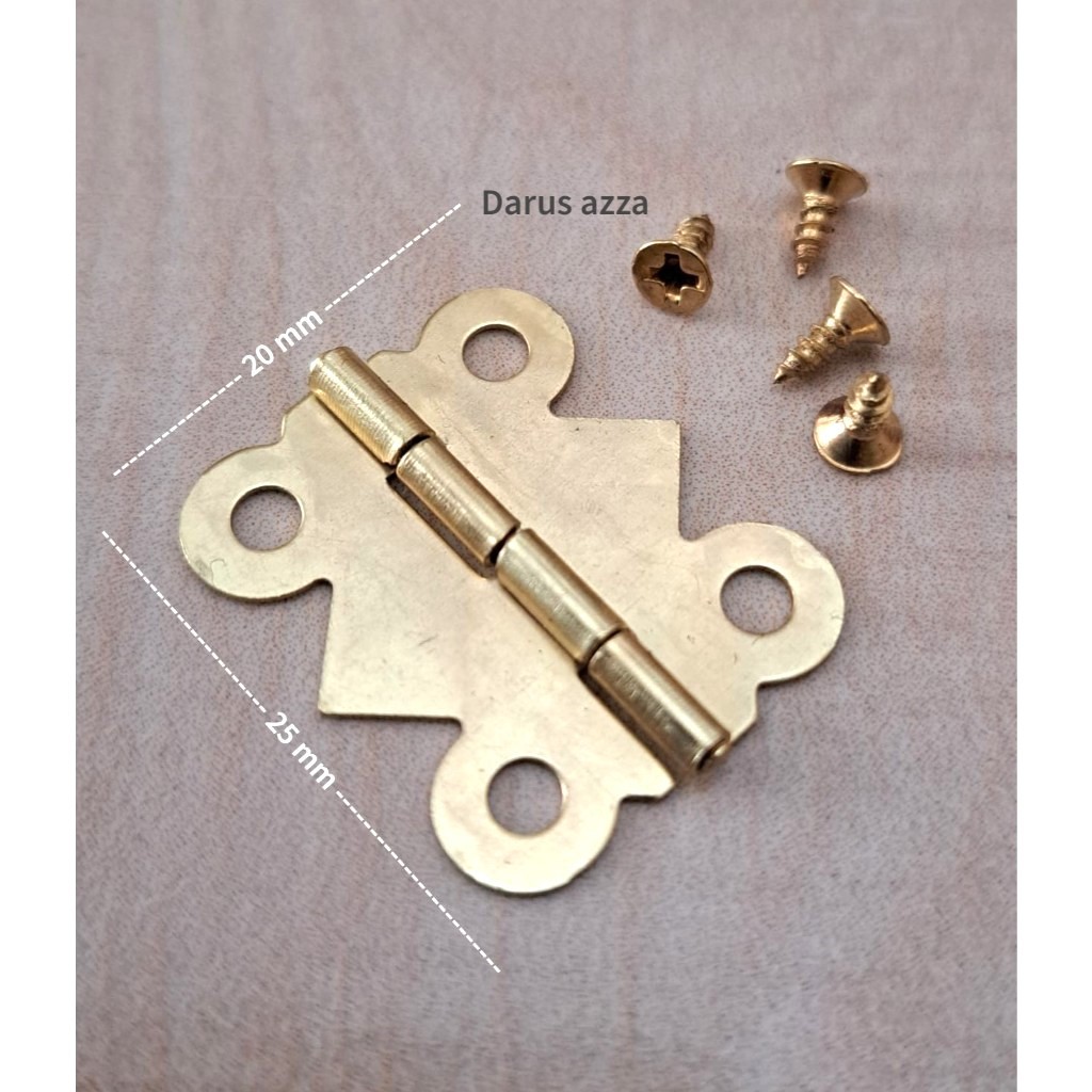 Engsel kotak kayu / Engsel kotak perhiasan / Engsel serbaguna isi 100 pcs lengkap dengan mur nya