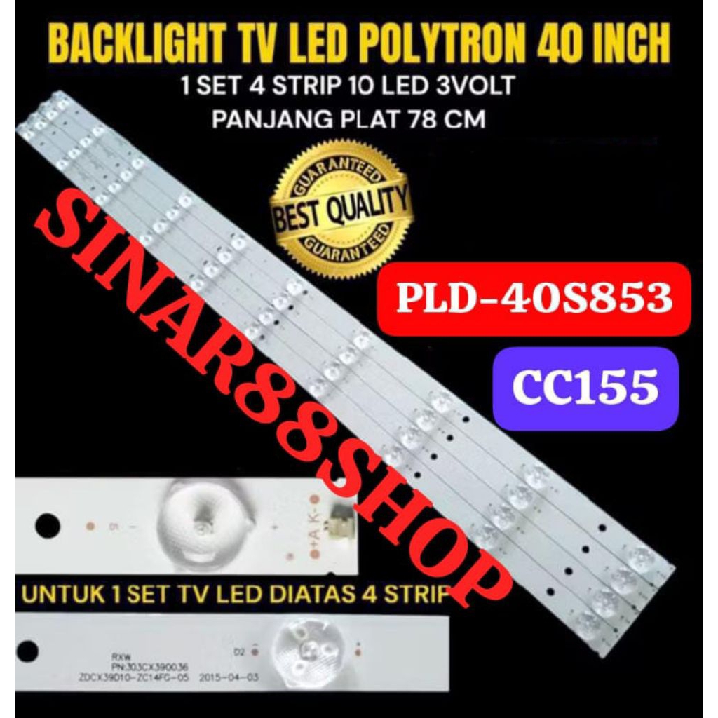 CC155 BACKLIGHT TV LCD LED POLYTRON 40 INCH PLD 40S853 PLD-40S853 BACKLIGHT TV 40 INCH BL 10K 3V CAH